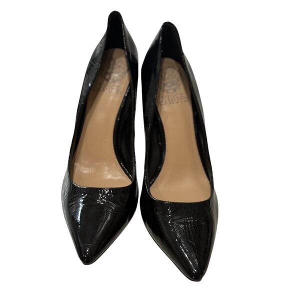 Vince Camuto Black Patent Leather Pointed Toe Heels Size 9M - Picture 2 of 7
